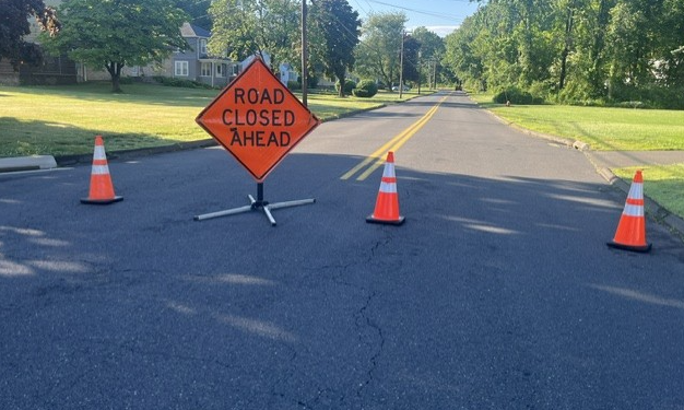 Rocky Hill water main break closes road