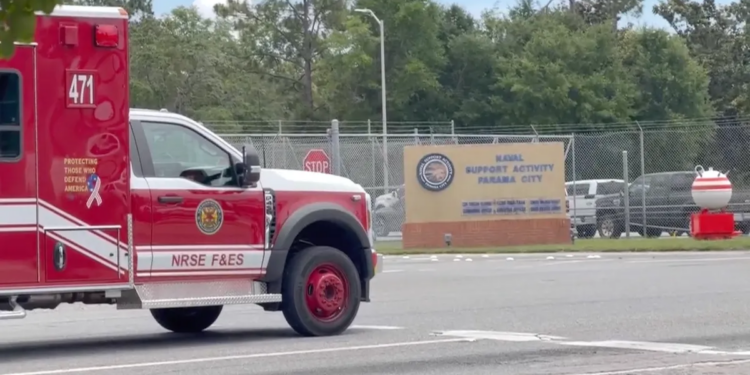 Chilling shark attack at Florida Navy base caught on camera