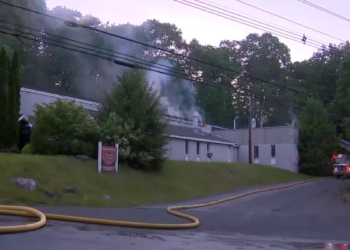 Crews battle flames at construction company in Barkhamsted