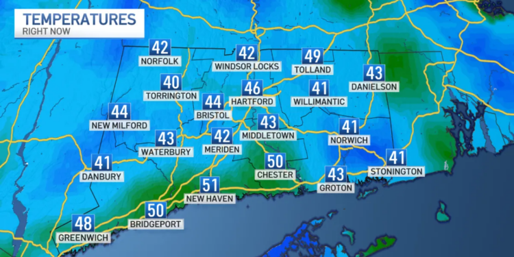 Record cold temps this morning before highs in the 70s
