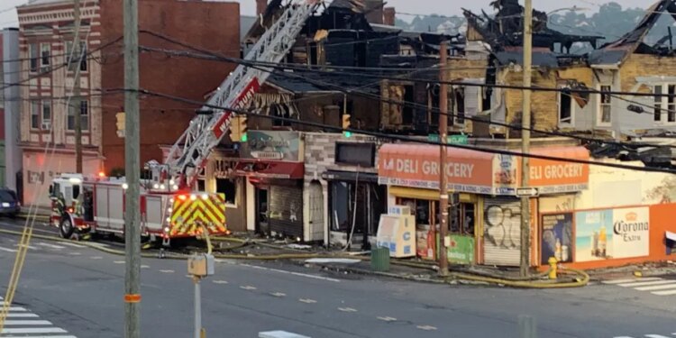 2 firefighters injured, 15 people displaced after multi-building fire on Waterbury's South Main Street