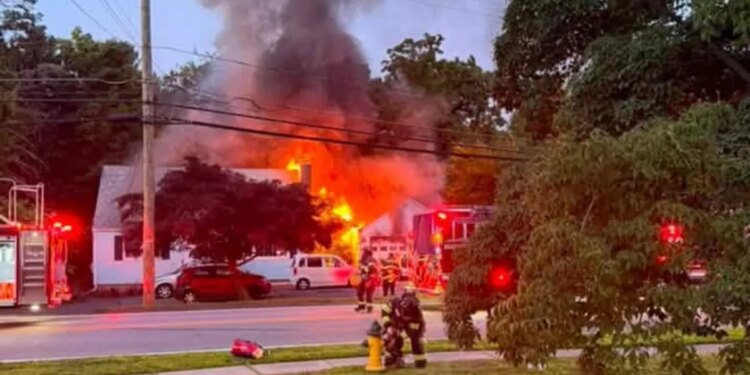1 hospitalized and 1 firefighter sustained minor burns after fire in Middletown