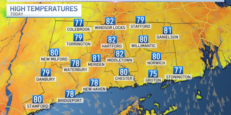 Warm temps and low humidity for Monday