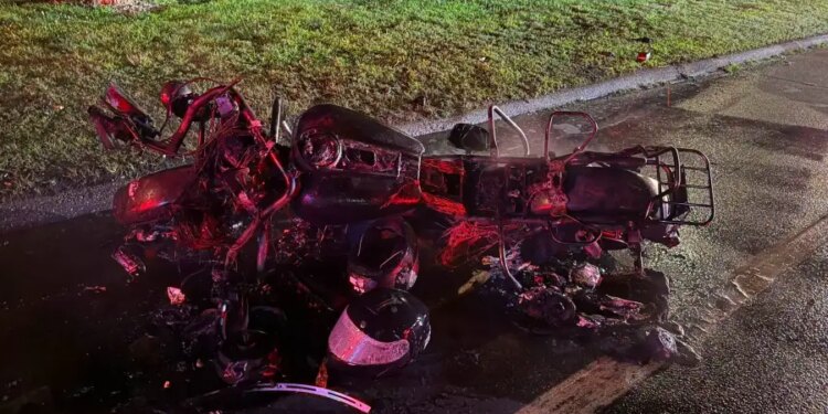 Motorcycle driver, passenger suffer burns after crash in Marlborough