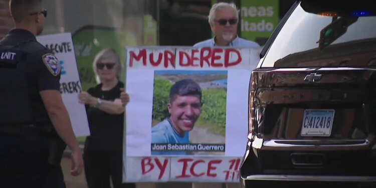 Protestors gather in Middletown following ICE shooting in Maine on Monday