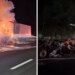 Tractor-trailer catches fire on I-84 East in Southington
