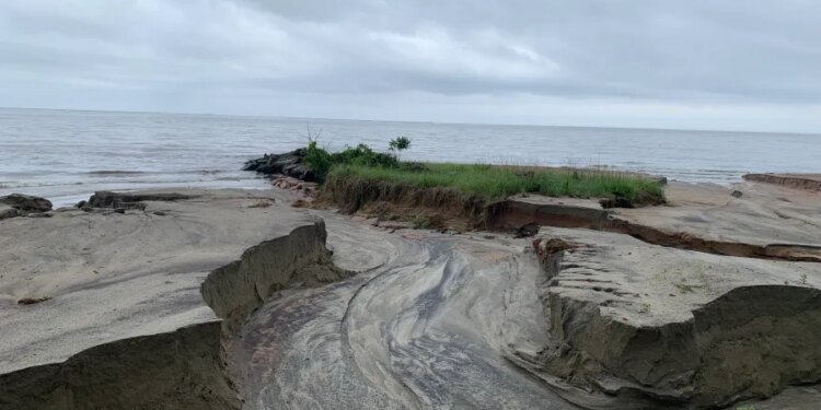 VIDEO: West Haven beach swept away by floodwater