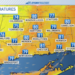 Sunny skies with temps in the high 70s to low 80s to start the work week