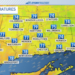 Showers this morning, muggy with highs near 80 during the day