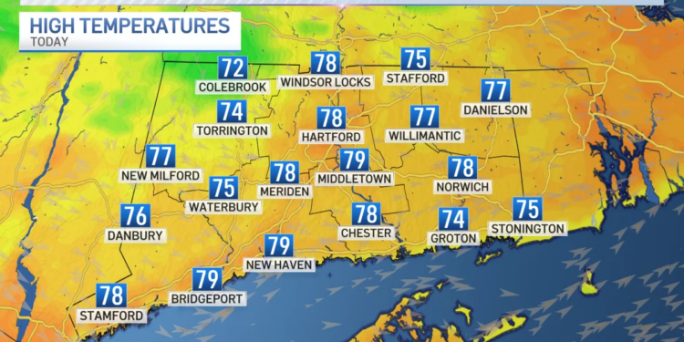 Sunny with highs in the 70s as some students head back to school Tuesday